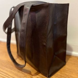 Leather Foldable Shopper Tote